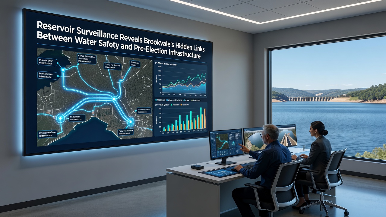 Brookvale infrastructure planning documents alongside water quality monitoring charts