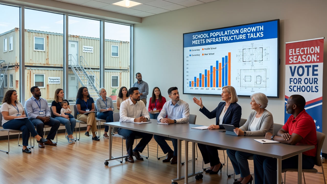 Infrastructure planning sessions and election-related discussions on school facilities